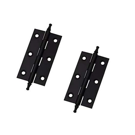 Black Karcy 2pcs 2 Inch Antique Style Solid Brass Loose Pin Butt Hinges with Ball Finials 